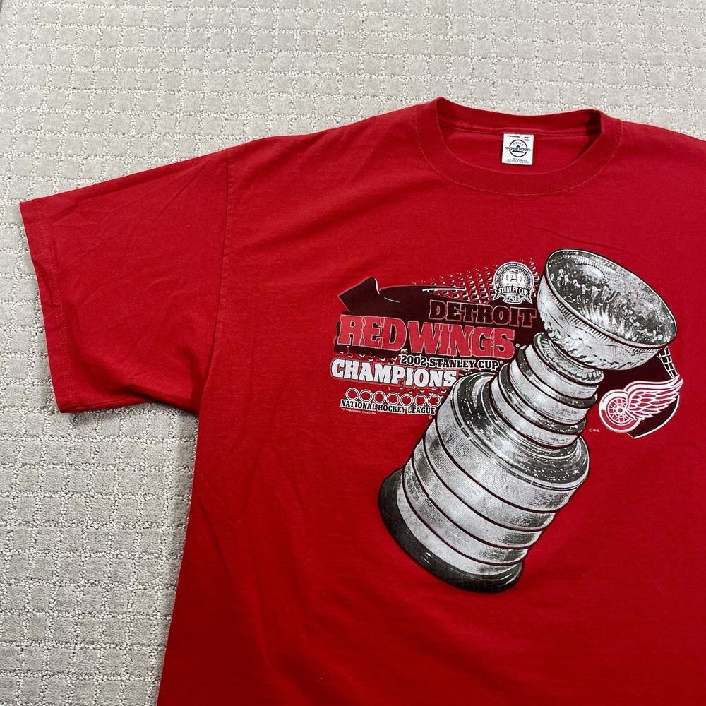 Vintage 2002 Detroit Red Wings‎ NHL Hockey Stanley Cup Champions Size 2XL Tshirt